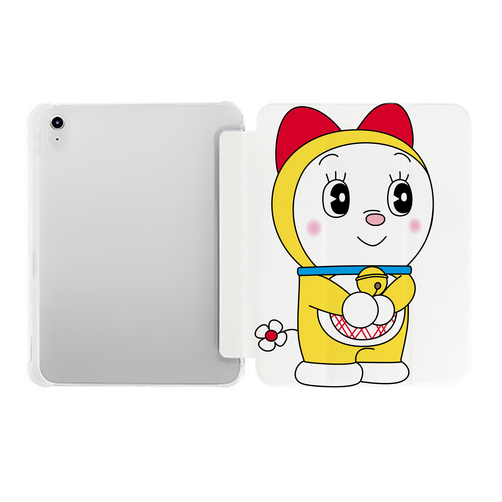（画像用） ドラえもん ドラミ Doraemon Dorami IPad ケース ペン収納付き 三つ折りスタンド PUレザー×シリコン 対応機種9.5/10.5/10.9インチ